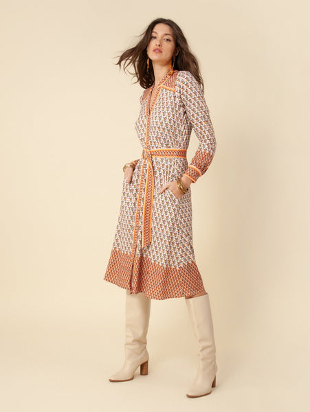 Hale Bob Margaux Belted Dress - Ivory
