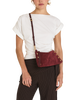 Image of Hammitt Kyle Small Shoulder Bag - Cherrywood Suede/Brushed Gold