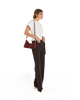 Image of Hammitt Kyle Small Shoulder Bag - Cherrywood Suede/Brushed Gold