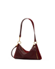 Image of Hammitt Kyle Small Shoulder Bag - Cherrywood Suede/Brushed Gold