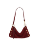 Image of Hammitt Kyle Small Shoulder Bag - Cherrywood Suede/Brushed Gold