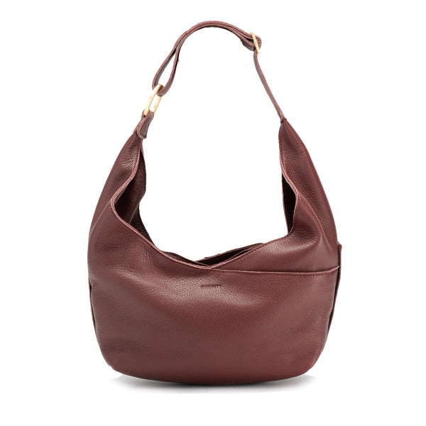 Hammitt Tom Medium Zip Hobo Bag - Cherrywood Pebble/Brushed Gold