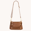 Image of Hammitt Bryant Medium Shoulder Bag - Mahogany Pebble/Brushed Gold/Red Zip
