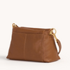 Image of Hammitt Bryant Medium Shoulder Bag - Mahogany Pebble/Brushed Gold/Red Zip