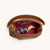 Image of Hammitt Bryant Medium Shoulder Bag - Mahogany Pebble/Brushed Gold/Red Zip
