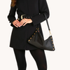 Image of Hammitt Kyle Medium Shoulder Bag - Black/Brushed Gold/Red Zip