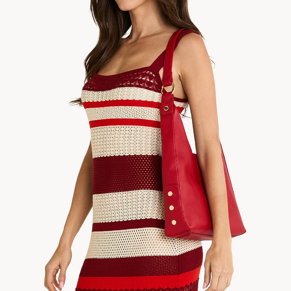 Hammitt Tim Med Shoulder Bag - Chili Red/Gold