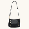 Image of Hammitt Bryant Medium Shoulder Bag - Black/Brushed Gold/Red Zip