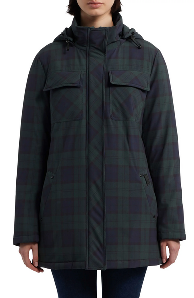 Hunter Blackwatch Plaid Packable Field Jacket - Green/Navy