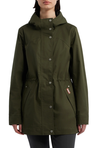 Hunter Adela Cotton Canvas Rain Jacket - Hunter Green