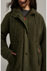 Image of Hunter Iris Sherpa Longline Hooded Coat - Hunter Green
