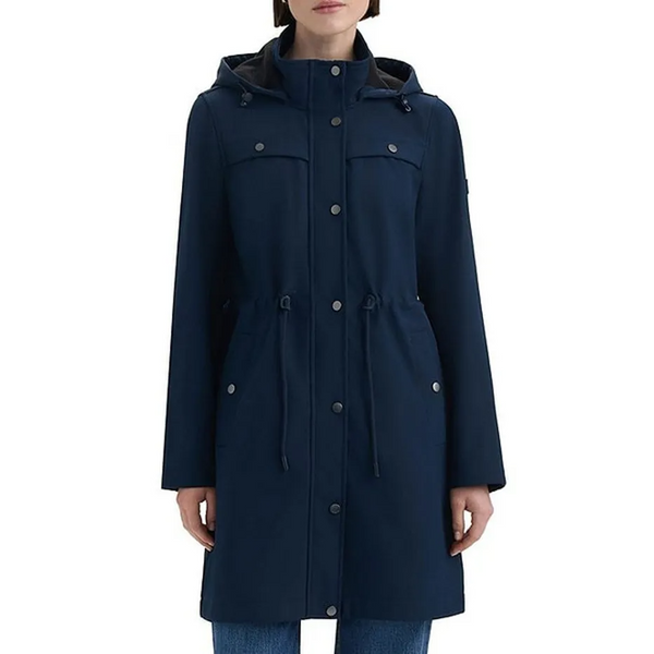 Hunter Kate Softshell Cinched Waist Raincoat - Midnight