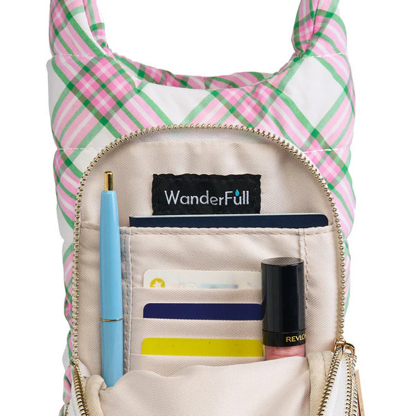 WanderFull Plaid HydroBag - White/Pink/Green