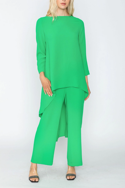 IC Collection Long Sleeve Hi/Low Tunic Top - Kelly Green