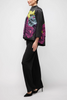 Image of IC Collection Floral Asymmetric Jacket - Black