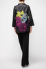 Image of IC Collection Floral Asymmetric Jacket - Black