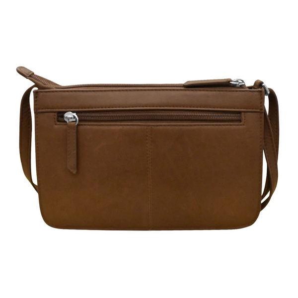 Ili Leather RFID Blocking Crossbody Bag - Toffee