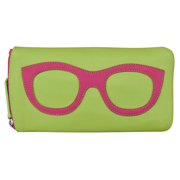 Ili Leather Eyeglass Case - Pear/Indian Pink