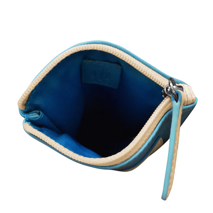 Ili Leather Eyeglass Case - Aegean Blue/Bone
