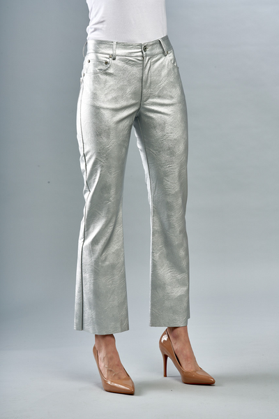 Insight New York Metallic Jean - Liquid Distressed Silver