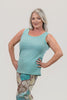 Image of Insight New York Scoop Neck Shimmer Knit Tank - Light Teal