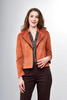 Image of Insight New York Faux Suede Zipper Trim Moto Jacket - Yam