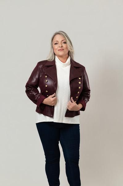 Insight New York Vegan Leather Jacket - Bordeaux