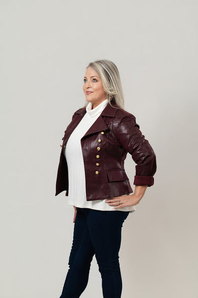 Insight New York Vegan Leather Jacket - Bordeaux