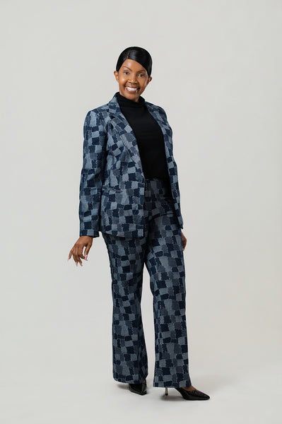 Insight New York Patchwork Blazer - Denim