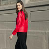 Image of Clara Sunwoo Liquid Leather Jacket - Red