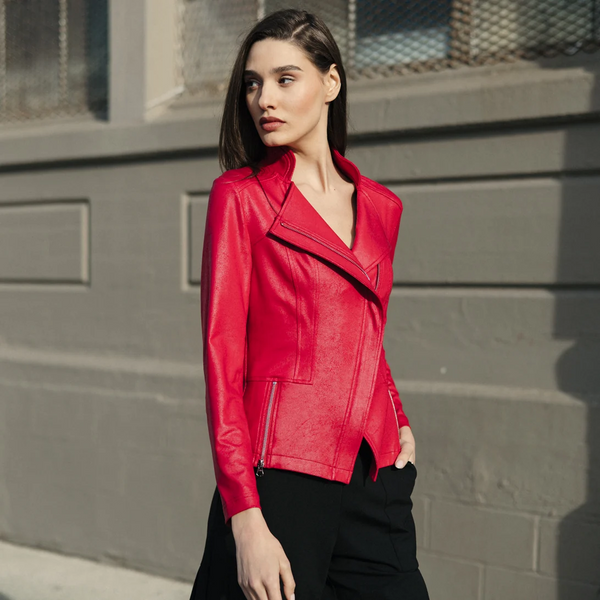 Clara Sunwoo Liquid Leather Jacket - Red