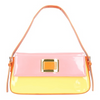 Image of J. Reneé Buckle Detail Color Block Faux Patent Shoulder Bag - Pink/Yellow/Multicolor