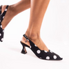 Image of J. Reneé Anara Polka Dot Kitten Heel Slingback - Black/White