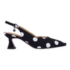 Image of J. Reneé Anara Polka Dot Kitten Heel Slingback - Black/White