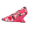 Image of J. Reneé Anisha Abstract Wedge Heel Pucci Print Pump - Pink/Red/Multicolor