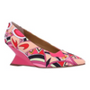 Image of J. Reneé Anisha Abstract Wedge Heel Pucci Print Pump - Pink/Red/Multicolor