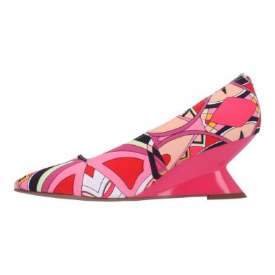 J. Reneé Anisha Abstract Wedge Heel Pucci Print Pump - Pink/Red/Multicolor