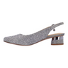 Image of J. Reneé Baline Low Heel Square Toe Rhinestone Slingback - Pewter