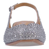 Image of J. Reneé Baline Low Heel Square Toe Rhinestone Slingback - Pewter