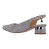 Image of J. Reneé Baline Low Heel Square Toe Rhinestone Slingback - Pewter