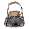 Image of J. Reneé Block Heel Square Toe Animal Print Slingback - Black/Brown