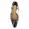 Image of J. Reneé Block Heel Square Toe Animal Print Slingback - Black/Brown