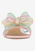 Image of J. Reneé Finola Rhinestone Embellished Mesh Bow Slide Sandal -  Pastel Multicolor