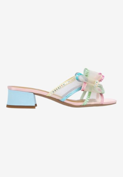 J. Reneé Finola Rhinestone Embellished Mesh Bow Slide Sandal -  Pastel Multicolor