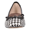 Image of J. Reneé Hirabelle Houndstooth Square Toe Ballet Flat - Black/White