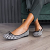 Image of J. Reneé Hirabelle Houndstooth Square Toe Ballet Flat - Black/White