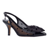 Image of J. Reneé Kadence Dotted Mesh Bow Detail Slingback - Black