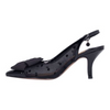 Image of J. Reneé Kadence Dotted Mesh Bow Detail Slingback - Black