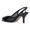 Image of J. Reneé Kadence Dotted Mesh Bow Detail Slingback - Black