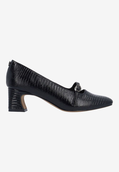 J. Reneé Kavira Lizard Embossed Mary Jane Pump - Black
